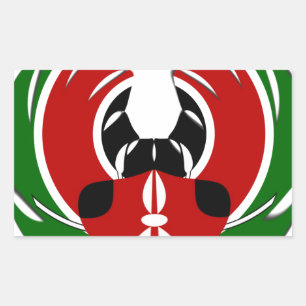 Prachtig Keniaans wandtapijt: Keniaanse Vlag Vlind Rechthoekige Sticker