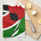 Prachtig Keniaans wandtapijt: Keniaanse Vlag Vlind Theedoek (Quarter Fold)