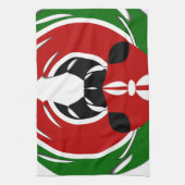 Prachtig Keniaans wandtapijt: Keniaanse Vlag Vlind Theedoek (Verticaal)