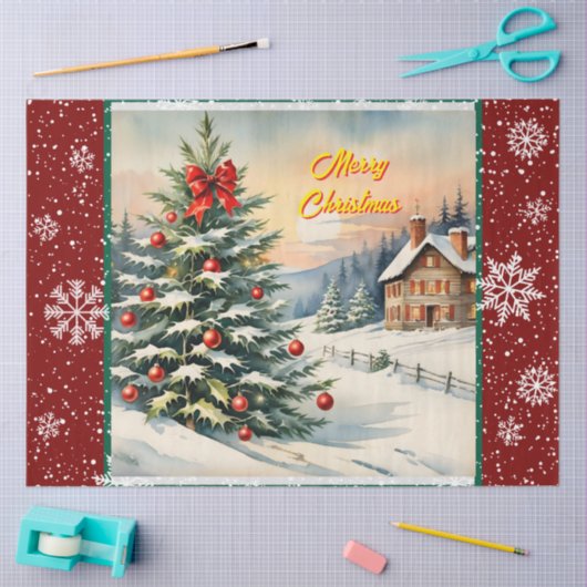 Prachtig kerstfeest Modern Collectie Tissuepapier (Craft)