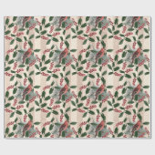 Prachtig kerstvizierpatroon cadeaupapier (Vlak)