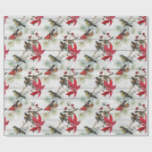 Prachtig kerstvizierpatroon cadeaupapier (Vlak)