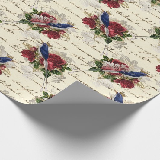 Prachtig kerstvizierpatroon cadeaupapier (Hoek)