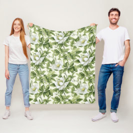 Prachtig klassiek bloemenpatroon fleece deken