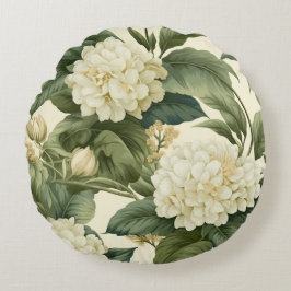 Prachtig klassiek wit bloemenpatroon rond kussen