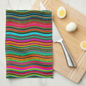 Prachtig kleurrijk avy Stripe Patroon Theedoek (Quarter Fold)