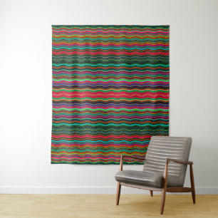Prachtig kleurrijk avy Stripe Patroon Wandkleed