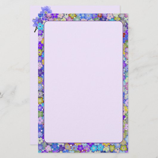 Prachtig kleurrijk bloemig Briefpapier (Voorkant / Achterkant)