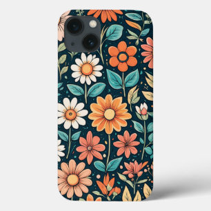 Prachtig kleurrijk Fun Bloem Patroon iPhone 13 Hoesje