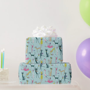 Prachtig Kleurrijk Grappig Katten Patroon Cadeaupapier