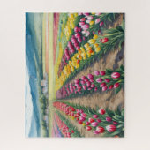 Prachtig kleurrijk Tulp-veld Legpuzzel (Verticaal)
