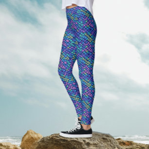 Prachtig Kleurrijke Zeemeermin Blauwe Paarse Roze Leggings