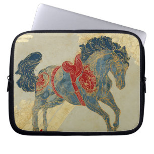 Prachtig Koningsblauw Paard Laptop Sleeve