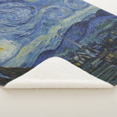 Prachtig landschap Blauwe Nacht Hemel Gouden Sterr Sherpa Deken (3/4)