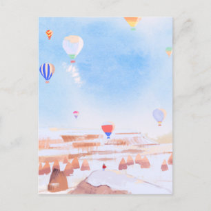 Prachtig landschap Cappadocia heteluchtballon Briefkaart