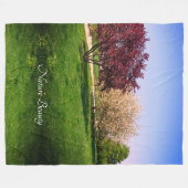 Prachtig landschap met grote bomen fleece deken (Voorkant (Horizontaal))