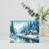 Prachtig landschap van de Winter River Briefkaart (Staand voorkant)
