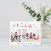 Prachtig leven rood script kerst briefkaart (Staand voorkant)