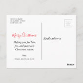 Prachtig leven rood script kerst briefkaart (Achterkant)
