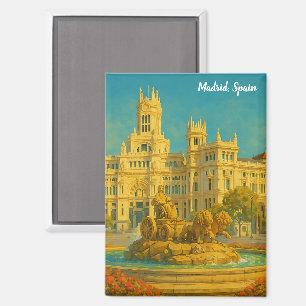 Prachtig Madrid Spanje Vintage Reis Kunst Magneet