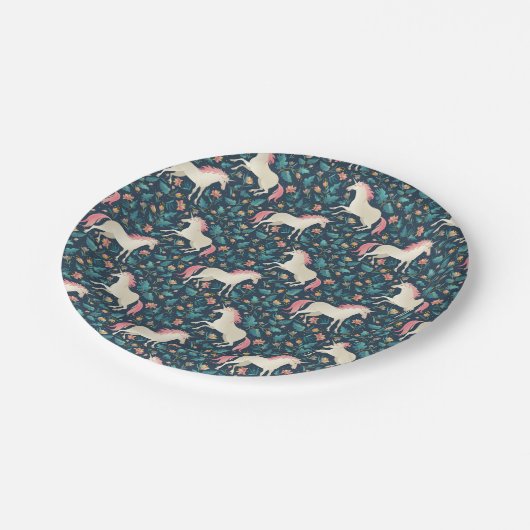 Prachtig Magical Unicorn Pattern Papieren Bordje (Gekanteld)