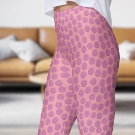 Prachtig Mauve en roze Polka Dot Pattern Leggings