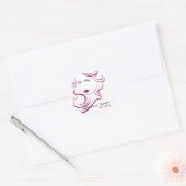 Prachtig meisje-icoon paars haar Kapsalon branding Ronde Sticker (Envelop)