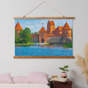 Prachtig middeleeuws kasteel aan Blue Lake Hangend Wandkleed
