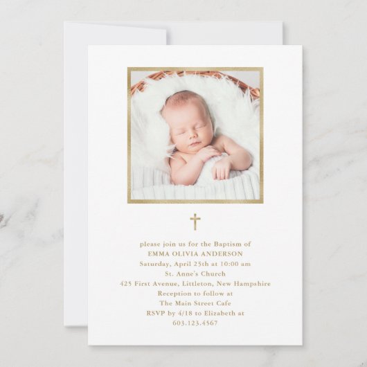 Prachtig minimalisme | Faux Gold Fotodoop Kaart (Voorkant)