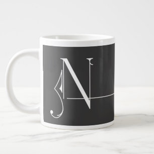 Prachtig minimalistisch legant monogram N Extra Grote Beker