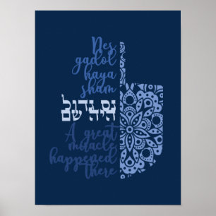 Prachtig modern Chanoeka Dreidel Poster