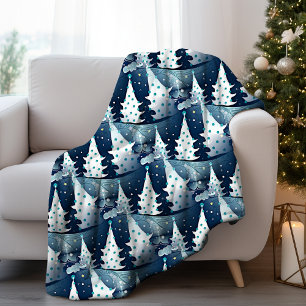 Prachtig modern Scandinavisch abstract dennenboomp Fleece Deken