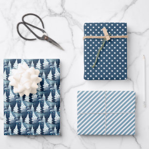 Prachtig modern Scandinavisch abstract dennenboomp Inpakpapier Vel