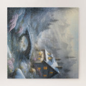 Prachtig modern sneeuw winter landschap legpuzzel (Horizontaal)