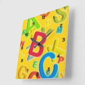 Prachtig moderne kleurrijke ABC Vierkante Klok (Hoek)