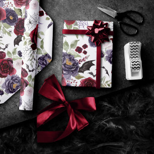 Prachtig mooi Donkere gotische Rozen met vleermu Cadeaupapier