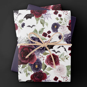 Prachtig mooi Donkere gotische Rozen met vleermu Inpakpapier Vel