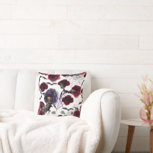 Prachtig mooi   Donkere gotische Rozen met vleermu Kussen