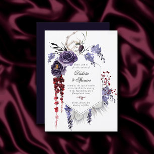 Prachtig mooi   Gothic Floral Skeleton Wedding Kaart