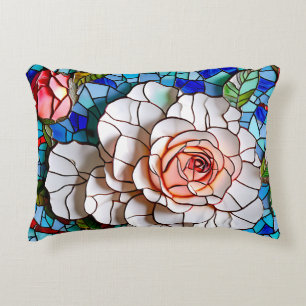 Prachtig mozaïek bloemen patroon accent kussen