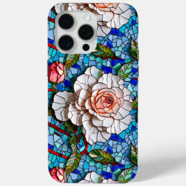 Prachtig mozaïek bloemen patroon iPhone 15 pro max hoesje