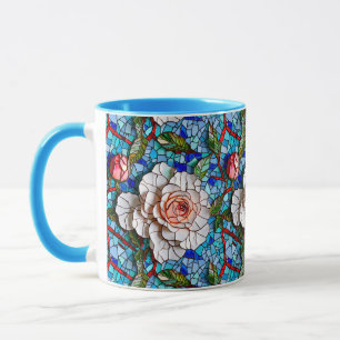 Prachtig mozaïek bloemen patroon mok