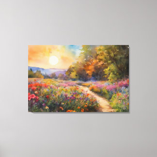 Prachtig natuurlijk panoramisch landschap canvas afdruk
