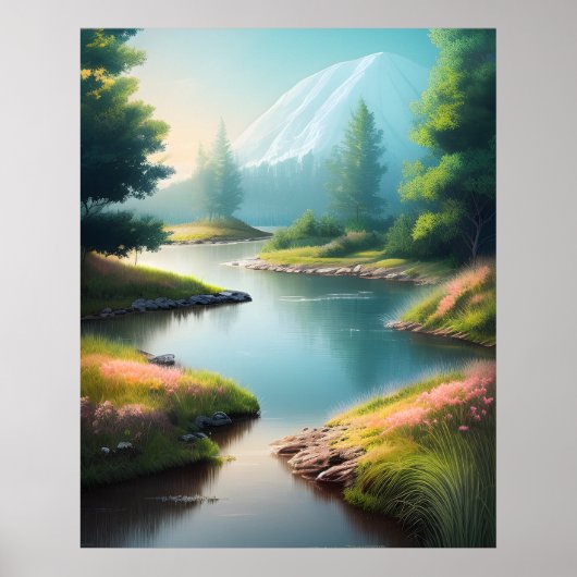 Prachtig natuurlijk realistisch landschap poster (Voorkant)