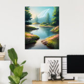 Prachtig natuurlijk realistisch landschap poster (Thuiskantoor)