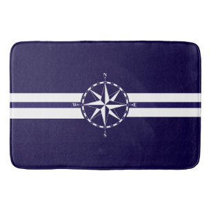 Prachtig Nautical Compass Blue Nautical Thema Badmat