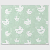 Prachtig neutraal Mint Green Baby Pattern Cadeaupapier (Vlak)