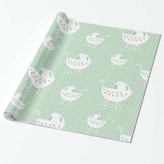 Prachtig neutraal Mint Green Baby Pattern Cadeaupapier