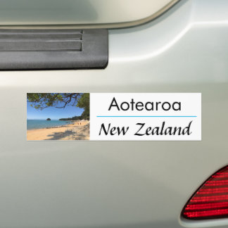 Prachtig NZ-strandlandschap, Split Apple Rock Bumpersticker