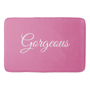 Prachtig of uw bericht, witte script, roze badmat